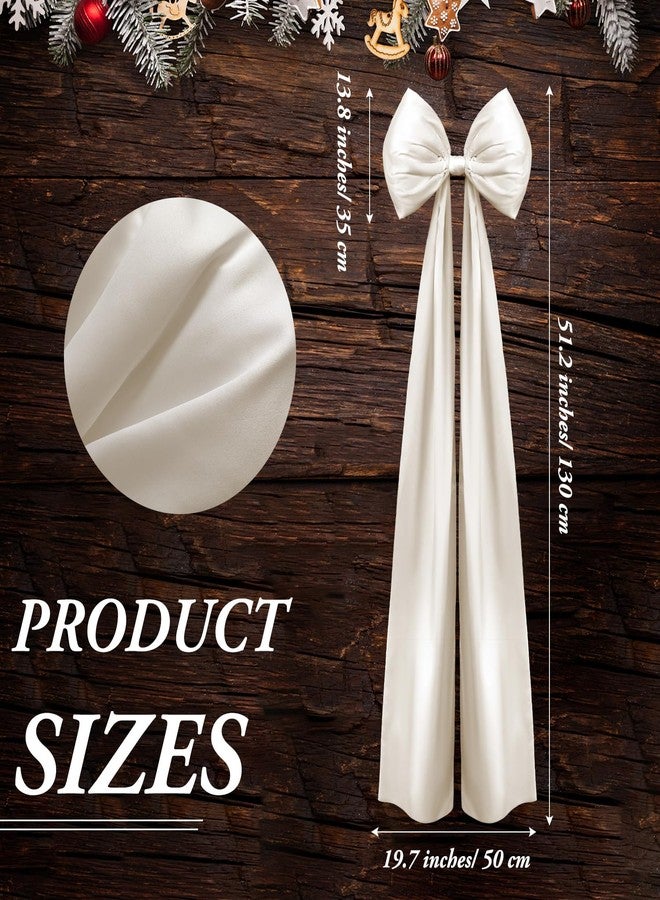 Daifunli 20 x 47 Inches Christmas Extra Large Satin Bows Christmas Tree Topper Decorations Giant Xmas Tree Toppers Bows for Home Wreath Wall Birthday Wedding Engagement Party Decor(Champagne Gold) - Image 2